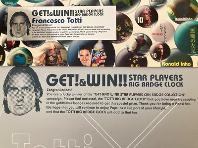 Francesco Totti Pepsi Get & Win Star Players Big Badge Redemption