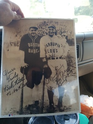 NOS Babe Ruth Lou Gehrig No 9 Bustin' Babe's & Larrupin' Lou's 1927 Photo 11x14 