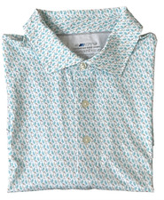 VINEYARD VINES JIM NANTZ WHITE COCKTAIL PRINTED PALMERO POLO SHIRT 1G011105 SZ M