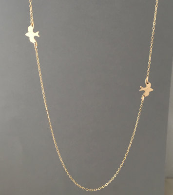 Two Doves Gold Fill Necklace also in Silver and Rose Gold Fill