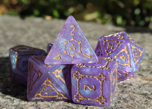 Dragon's Jumbo Fairy Kingdom - 7 Piece Polyhedral Tabletop 5e RPG DND Dice Set - Picture 7 of 9