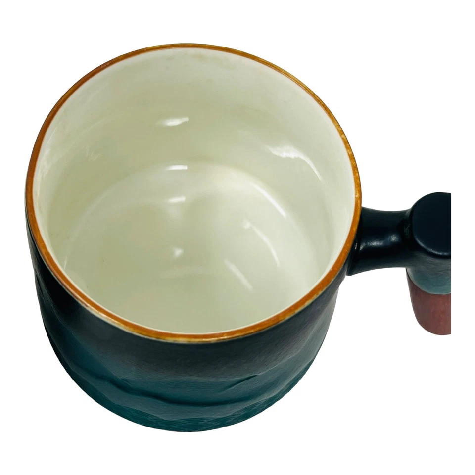 Taza de té de cerámica Mountain And Waves con infusor y tapa verde oscuro negro cerámica Foto 4 de 4