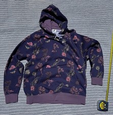 Nike Floral Hoodie Men L Pullover Botanical Print Purple Blue Fleece Rare