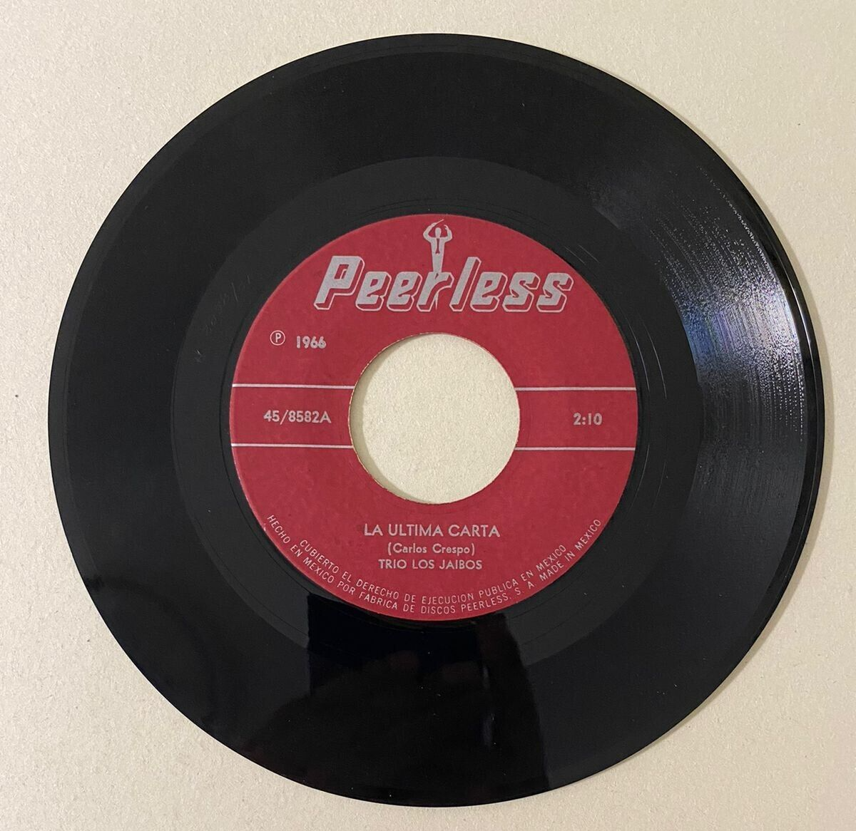 TRIO LOS JAIBOS -LA ULTIMA CARTA / EL ROBO- 1966 MEXICAN 7¨ SINGLE