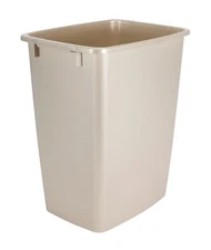 21 Quart Bisque Rectangular Trash Can Large Capacity Kitchen Wastebasket