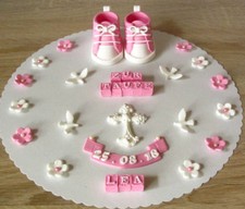 Babyschuhe Tortendeko Taufe Geburt Tortenaufleger Zuckerfigur Torte Fondant