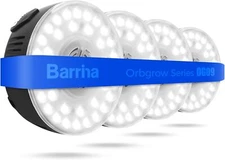 Barrina 4Pcs Orbgrow OG09 Puck Grow Light 5000K Plant Lamp Magnetic Linkable BLK