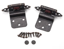 25 Pair 50 pcs Self Closing Cabinet 3/8 Offset Inset Hinges Aged Bronze 62728