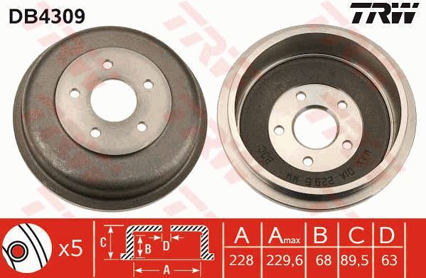 Tambours de frein Ford Tourneo Connect 1.8 TDCI anti vibration