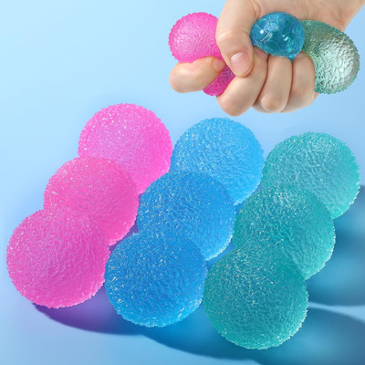 Textured Mini Stress Balls: 9 Pack High Density Solid Squishy Toys, 1.6'' Small S