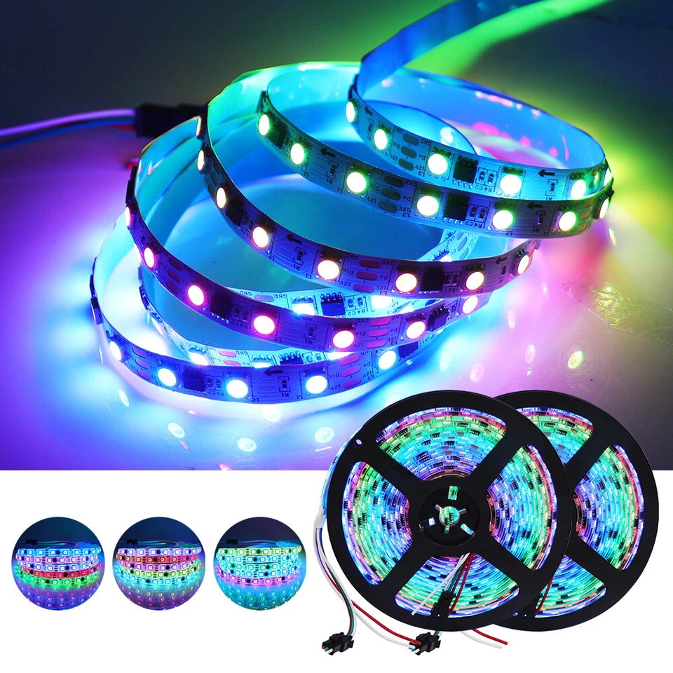 5V 12V WS2812B RGB LED Streifen Strip 1-5m Lichtleiste Individuell Adressierbar - Bild 3 von 4