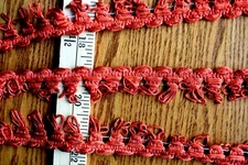 DARK ORANGE  LOOP  FRINGE  TRIM  POLY COTTON  2  YARDS  X  1 1/4 INCHES WIDE