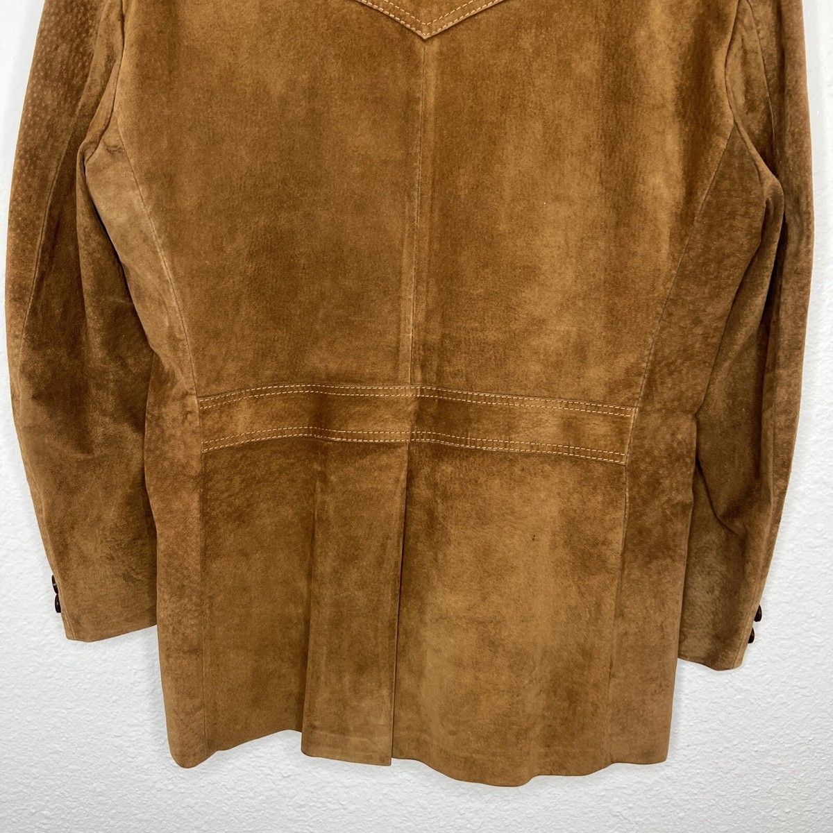 Vintage William Barry Suede Brown Mens Jacket 2 button leather