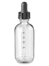 160 Pcs 2oz 60ml CLEAR Boston Round Glass Bottles Dropper with Graduated Marks