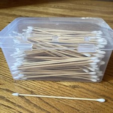 6 Inch Cotton Firearm Cleaning Swabs With Bamboo Handle Pointed And Round 500Pcs