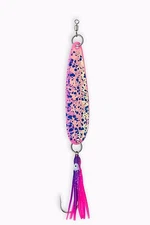 Salmon Spoon McOmie's 4"  "Mardi Gras" Glow Spoon w/Hoochie 