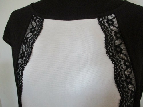 Crossroads Womens Sz 10 Black & White Lace Trim Tank Top Sleeveless VGC - Picture 6 of 12