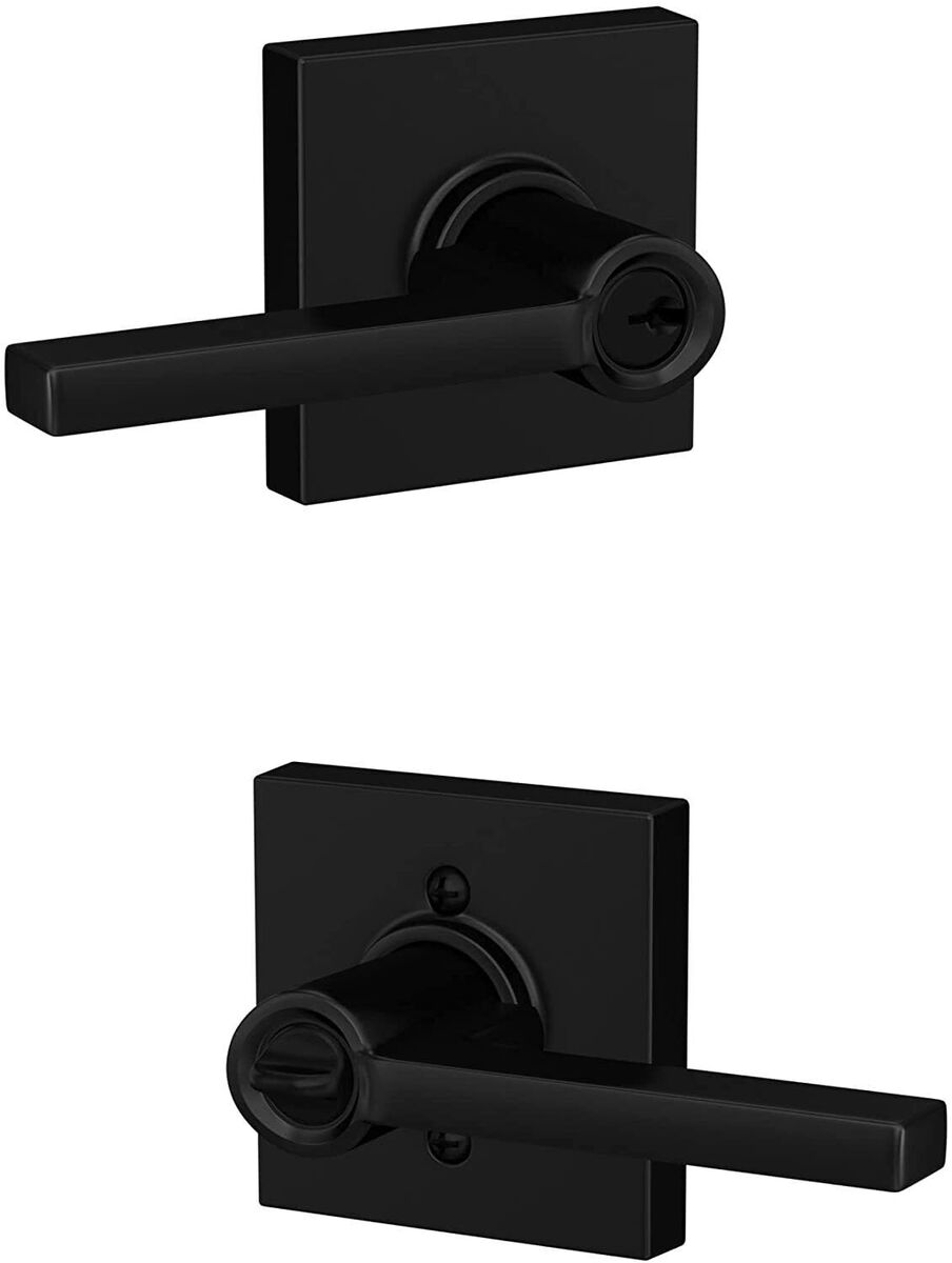 Custom Latitude Matte Black Keyed Entry Door Lever Custom Latitude Matte Black Keyed Entry Door Lever