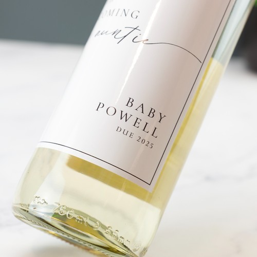 Pairs Well Well With Pregnancy Announcement Wine Prosecco Label Vinyl Sticker - Picture 27 of 34