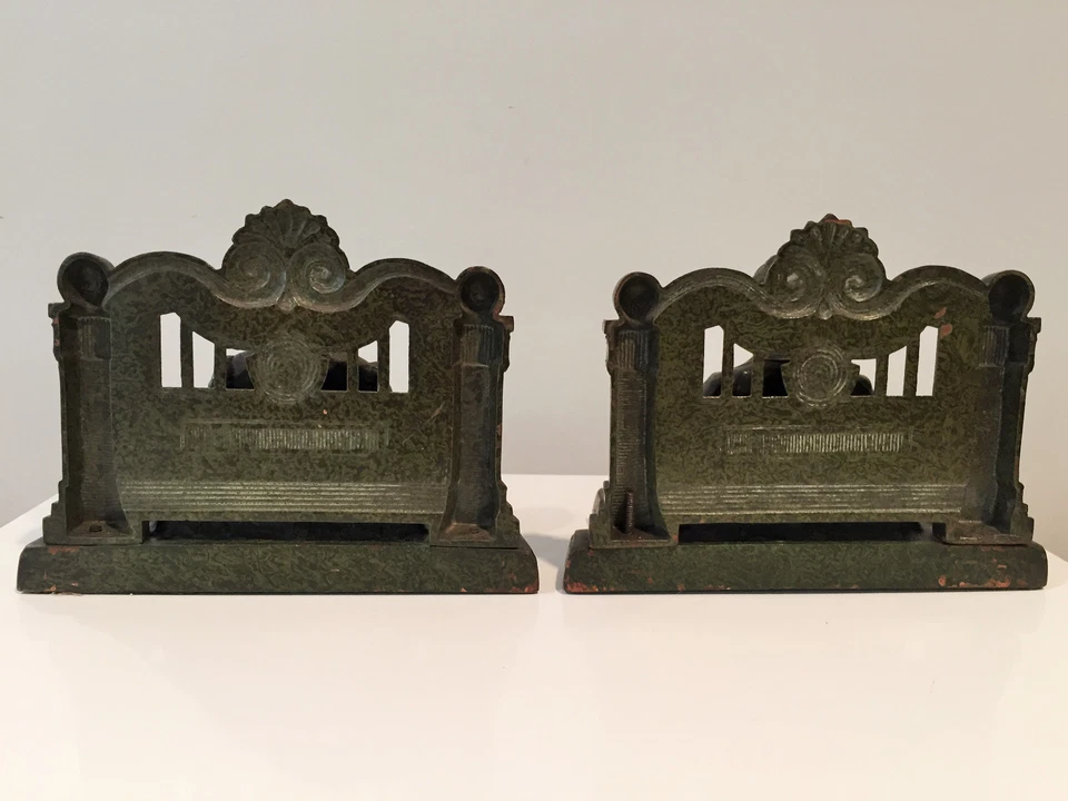 Sujetalibros vintage artesanales Judd Verdigris Shakespeare y Longfellow década de 1960 Foto 2 de 4