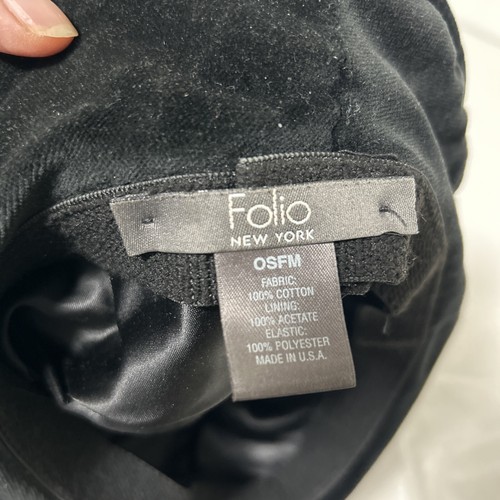 Sombrero Bucket Negro Terciopelo/Velour Talla Única Se Adapta a la Más Clásica Años 60 Estilo Folio NY - Imagen 3 de 6
