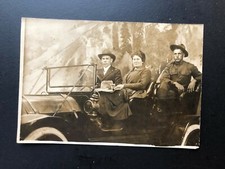 Antique "IN THE CAR" RPPC Postcard Made in USA