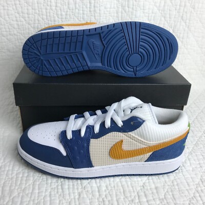 Nike Air Jordan 1 Low SE (GS) Shoes Big Kids SZ 7Y French Blue