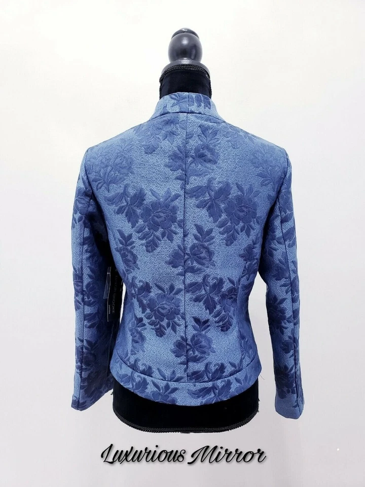 Blazer Taylor Brooke Mujer Floral Bordado Botón Frontal Algodón Chaqueta Talla 10P Foto 3 de 4