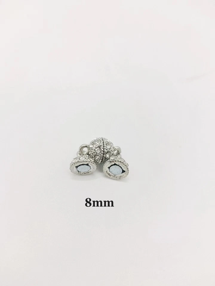 5 Pcs Crystal Rhinestone Round Ball Magnetic Clasp Strong Connector Closure - Image 2 of 4