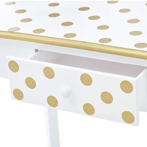 Teamson Kids Princess Gisele Polka Dot Print 2-Piece Kids Wooden Play Vanity - Picture 6 of 8