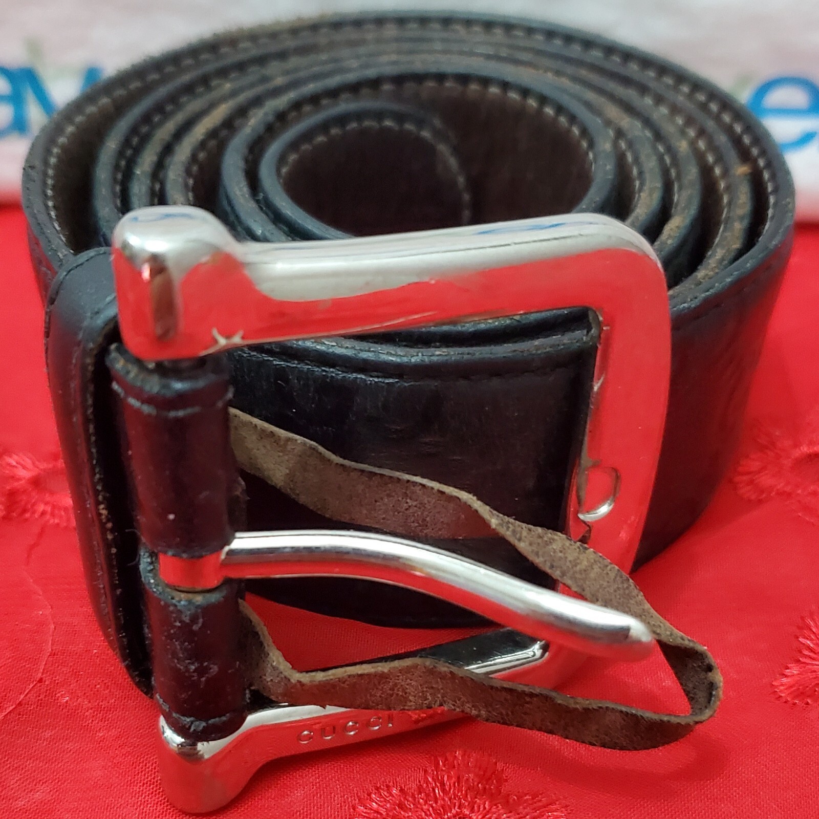 ✅️⭐️ Gucci Leather Black Belt GG Guccissima 281548 BNJIN Women's 90/36 / Italy