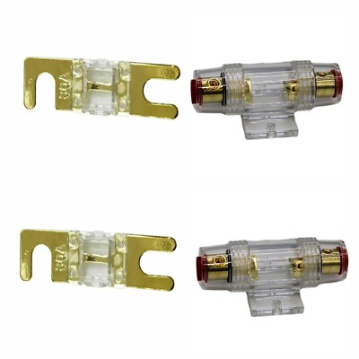 2 IMC Audio 80 Amp Mini ANL and 2 Fuse Fuse holder 4 6 8 Gauge Car Audio Gold