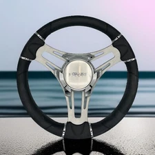 Verona Boat Steering Wheel Gray Brushed Aluminum Spokes KEYED or SPLINED HUB