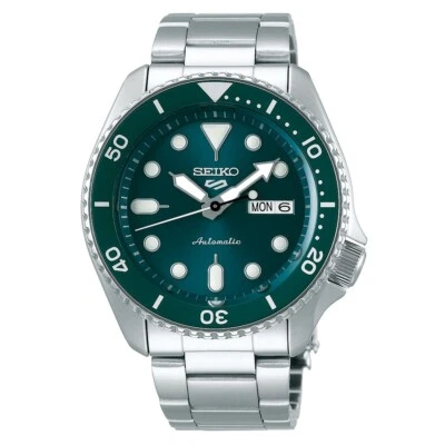 SEIKO 5 Sports SRPD61K1 Montre Homme Automatique 100m Acier Quadrant Vert - Photo 1/2