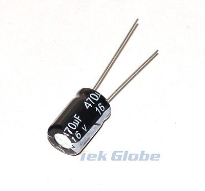 100pcs Electrolytic capacitor 16V 470UF 8*12mm 