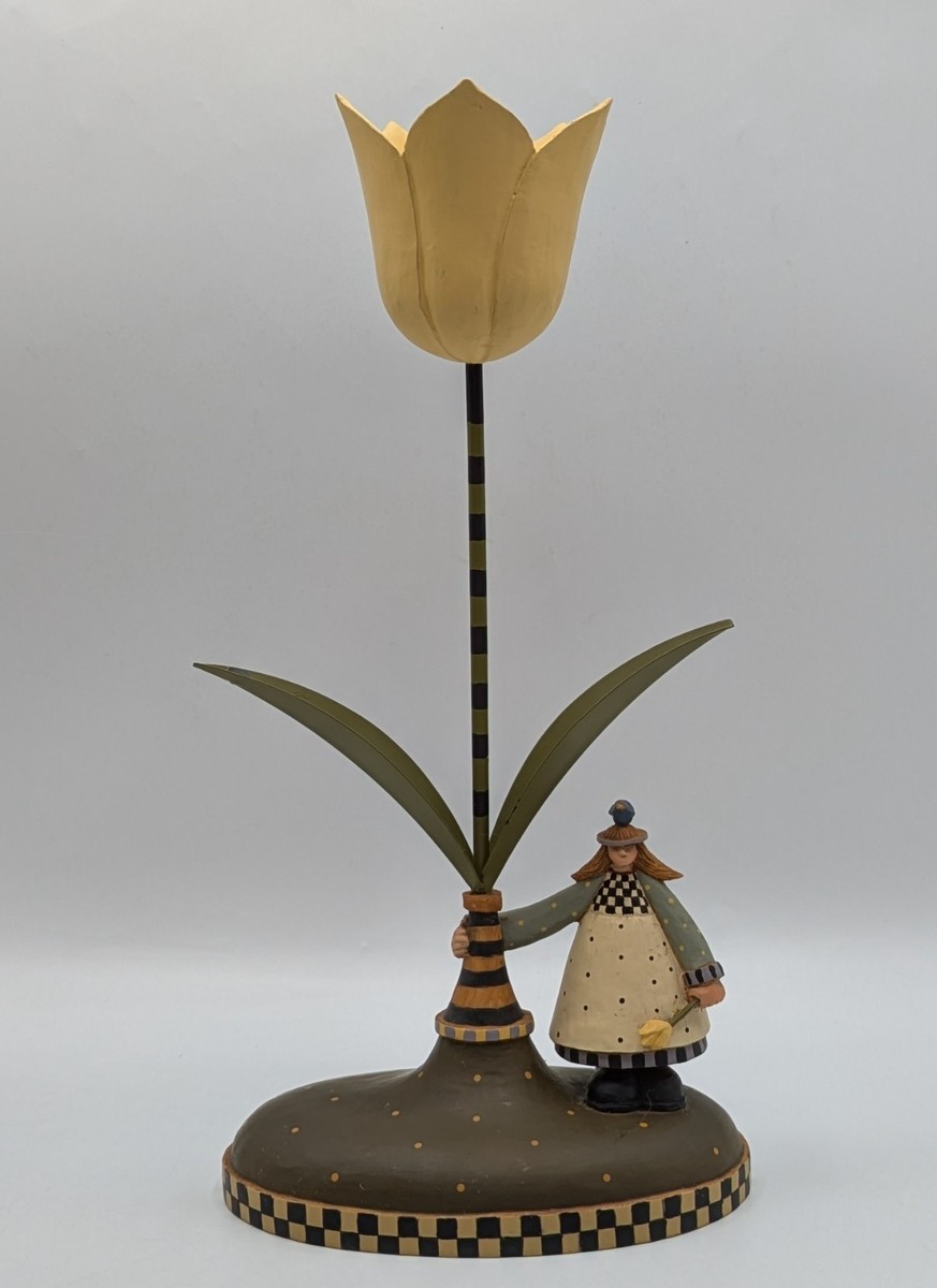 Williraye Studio ww7643 Tulip Tealight Candle Stick Holder Folk