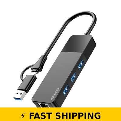 ALL-LUCKY USB-C to Ethernet Adapter Hub with 3 USB 3.0 Ports