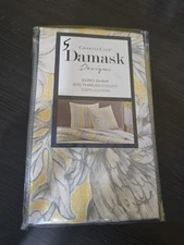 Charter Club Damask Design 300 TC Euro Pillow Sham Outline Botanical Free Ship