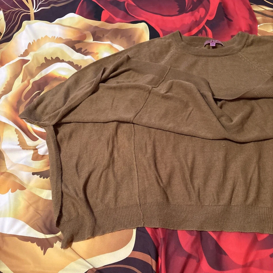 Plumero para mujer Derek Heart manga abierta marrón 100 % acrílico talla mediana Foto 2 de 4