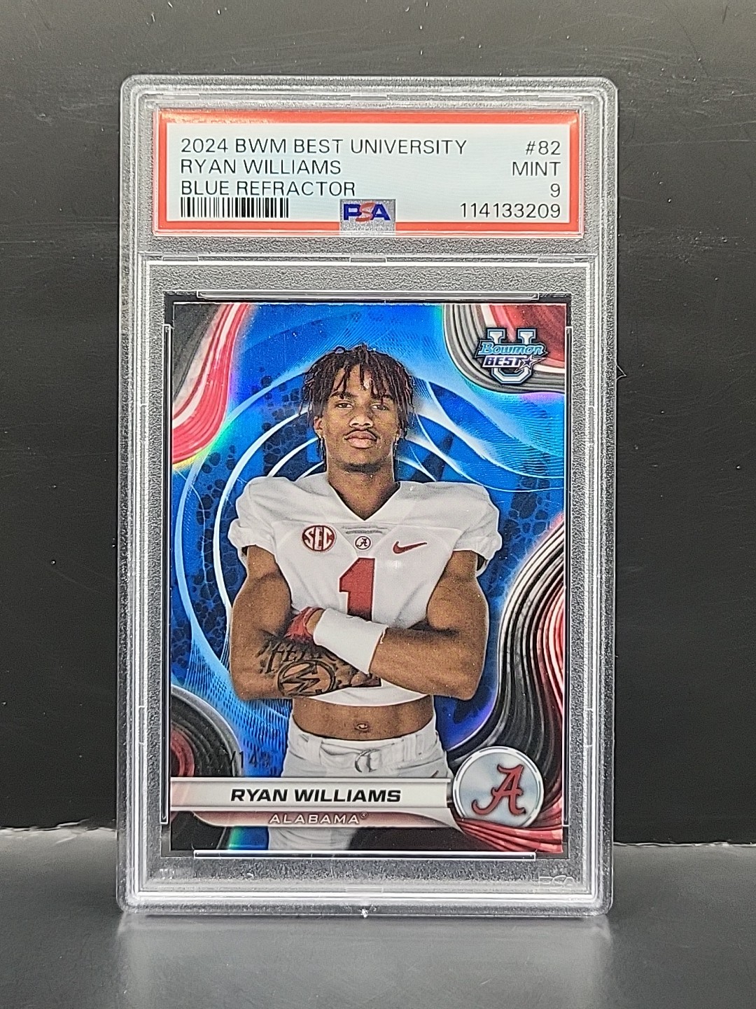 Ryan Williams 2024 Bowman Best University #82 Blue Refractor /149 PSA 9