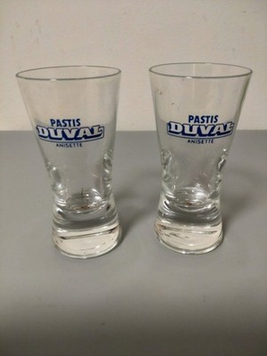 2 Vintage Pastis Duval Anisette Longdrink Gläser aus Frankreich, rar