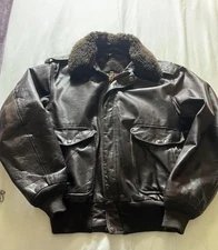 Schott A-2 G-1 Leather Jacket Mens 44 Fur Lined Shearling Airforce Military 80’s