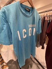 Dsquared2 ICON Logo Graphic Blue Cotton Jerse...