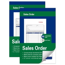 Sales Order Books50 Sets5-7/16 x 8-7/16 Inches2-PartCarbonless Copies of Rece...