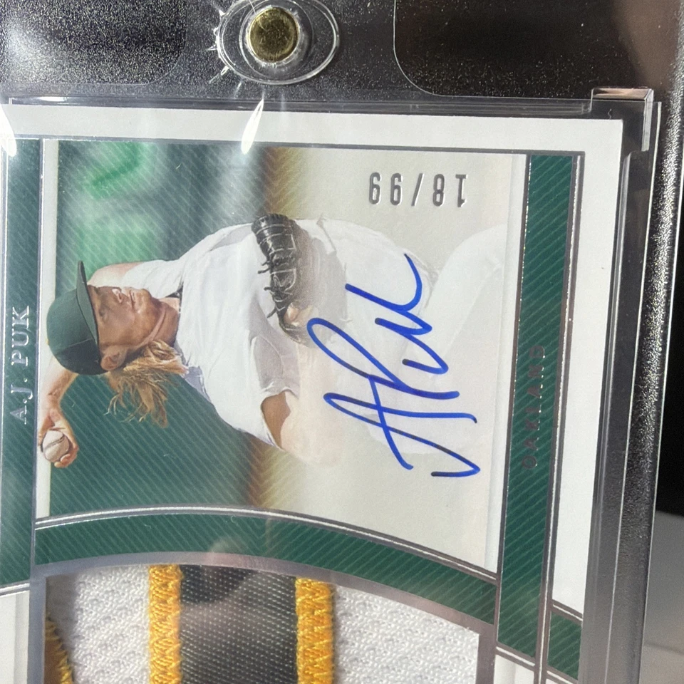 2020 Panini National Treasures Rookie Material Signatures A.J. Puk #171 /99 RPA - Image 4 of 4