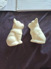 Bulldog Salt and Pepper shakers White Ceramic