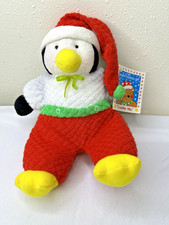 Eden Penguin Terry Cloth Waffle Cuddle Me Christmas Stuffed Vintage 10" Plush