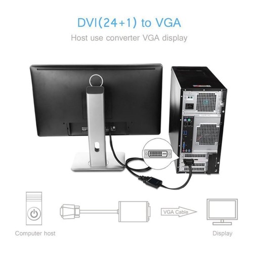 20cm Length Plug-N-Play DVI-D Male to VGA Female Cable 1080P HD Converter - Photo 11/13