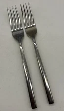 Pottery Barn LUNA Stainless Dinner Fork Glossy  Flatware Lot Of 2