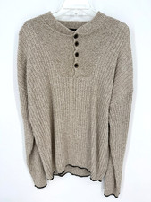 Vintage Liberty Sweaters Size XL Mens Ivory Cable Knit Chunky Made in USA Button